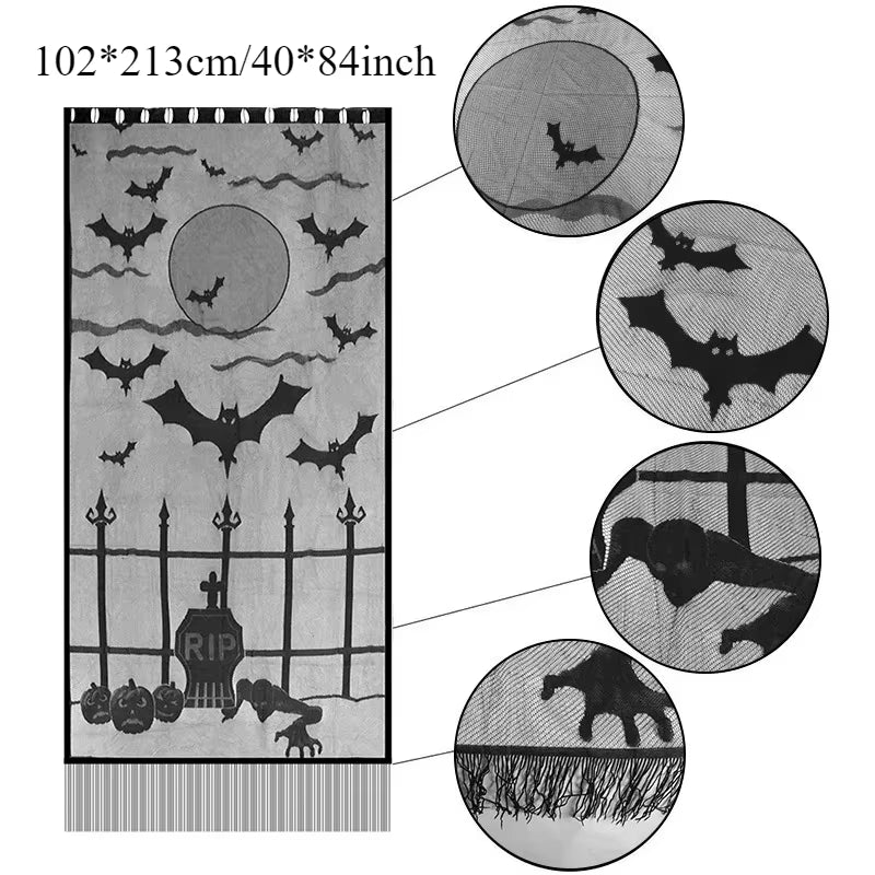 Halloween Tablecloths Spider Web Mantel Towel Bat Spider Table Flag Lampshade Table Decoration Halloween Home Decor Sets