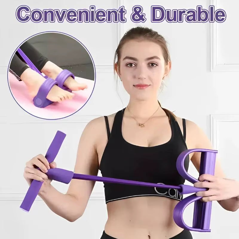 Four-Tube Tensioner Multi-Functional Household Fiess Yoga Abdominal Strengthening Elastic Band Tension Rope Sit-Up Assistive