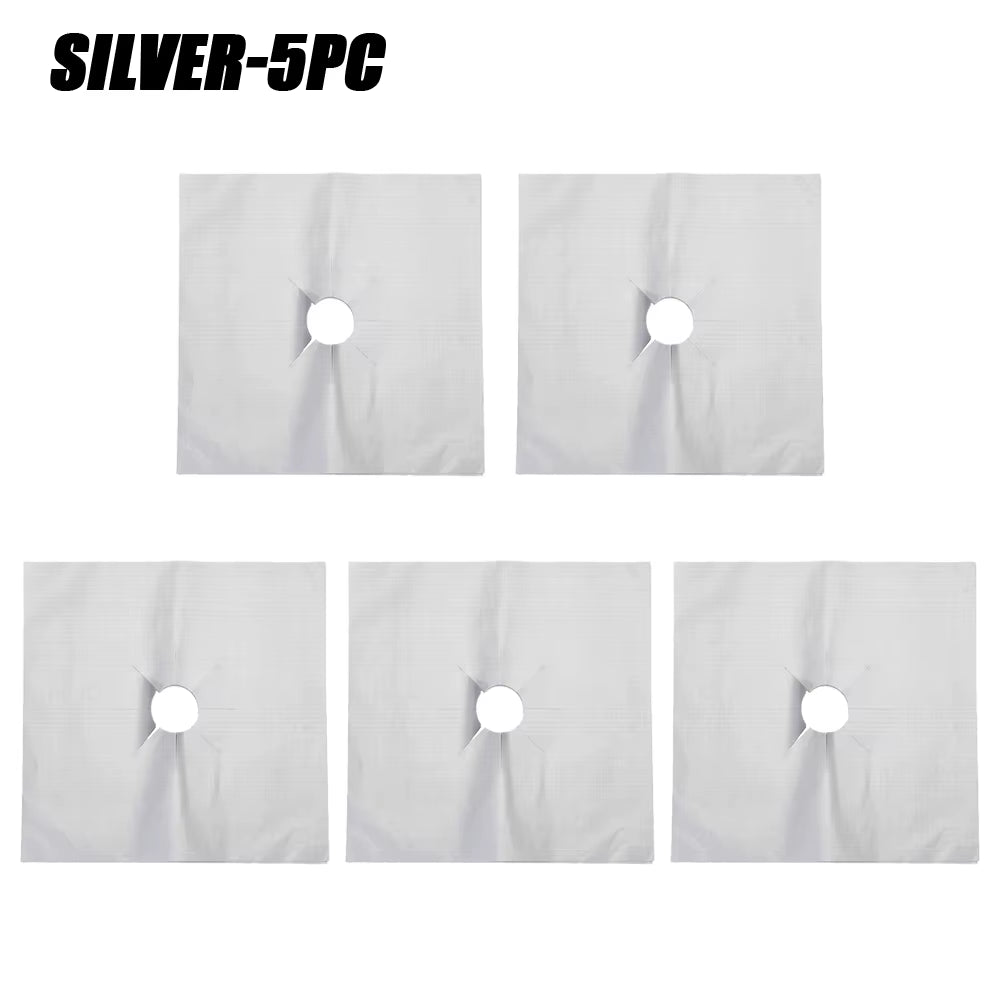 5/15PCS Dirt-Resistant Heat Resistant Non-Stick Protective Gas Stove Pad Non-Stick Reusable Scratch Protector Pads