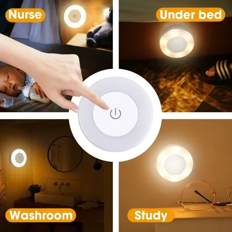 Led Light Room Decoration USB Lamp Rechargeable Demon Slayer Magnetic Stich Base Lamps Wall round Portable Dimmable Neon Night