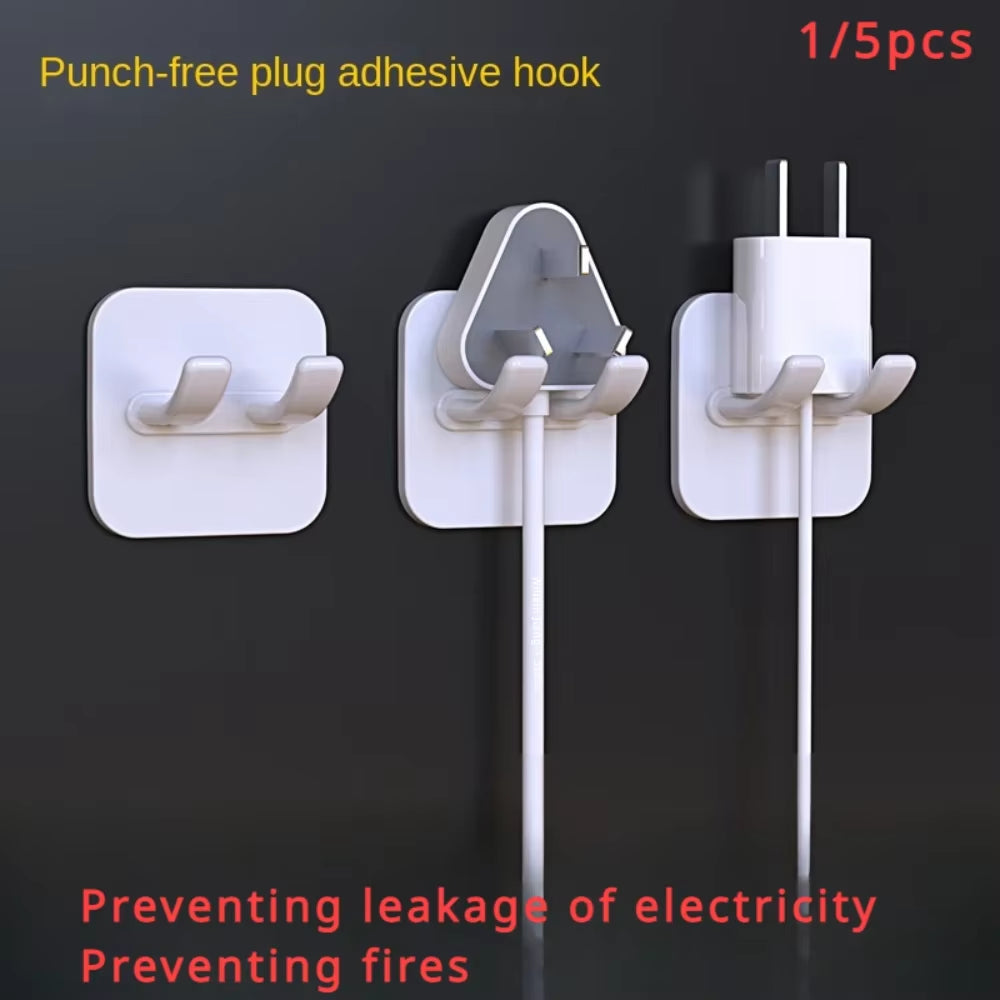 Organizer Pencil Cases 1/5PCS Hook Organizers Flush-Free Hooks Plug Socket Storage Home and Power Rack Bathroom Decoration Items
