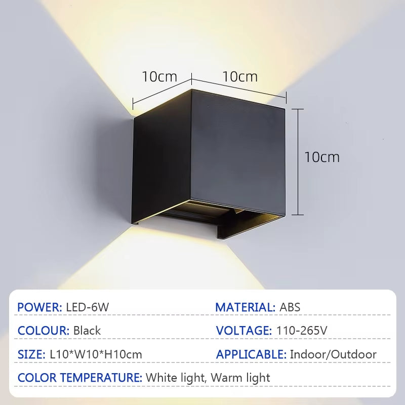 LED 6W Outdoor Wall Lamp IP65 Waterproof Wall Lamp Living Room Bedroom Porch Garden Indoor and Outdoor Decorative Lamp AC85-265V